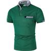 GHYUGR Elegante Polo da Uomo Manica Corta T Shirt Cotone Cucitura Classica Maglietta Commerciale Camicia per L'Ufficio (XXL, Verde)