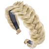 TOECWEGR Fascia per capelli intrecciata Messy Wide 2 Strands Fluffy Braids Wig with Tooth Women Headband Band (Beach Green Gold)