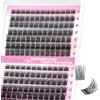 FADLASH Falsi Cils a Grappolo - Natural D Curl Lash Clusters Easy Application Under Lashes Lightweight Volume DIY (F24+F25 Mix 8-16mm)