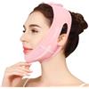 AONAT Doppio Mento Maschera Viso Snellente, Maschere Riutilizzabili a V, Maschera per Lifting, Fascia per il lifting, per Facciale a Forma di V per Viso Rassodante, per un uso quotidiano, Rosa chiaro