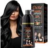 AMZSEA Shampoo colorante per capelli neri, neri per la copertura dei capelli grigi, Shampoo colorante istantaneo per a base di erbe per donne e uomini 420ml(Natural Black)
