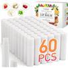 VISRIE 60 Pack Lip Balm Unlabeled, Natural Lip Balm Bulk Blank Tube, Personalized Lip Balm for Party Favors and Gift Basket Filling, Wedding or Baby Shower-5 Flavors