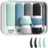 APKOL 12 Pezzi Bottiglie da Viaggio in Silicone, 90ml/40ml Kit Viaggio Liquidi Riutilizzabili, Kit da Contenitori da viaggio per Liquidi, Shampoo, Crema, Lozione per Viaggi Aerei,Verde