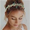 Ushiny Fascia per capelli verde smeraldo con strass dorati da donna
