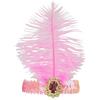 Fenisonavy Set di copricapi con piume 2 pezzi in stile retrò anni '20 con paillettes adatto a donne adolescenti e bambini ideale per carnevali feste e matrimoni (Rosa, 1 piuma)