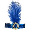 Fenisonavy Set di copricapi con piume 2 pezzi in stile retrò anni '20 con paillettes adatto a donne adolescenti e bambini ideale per carnevali feste e matrimoni (Blu, 1 piuma)