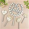 GluckGeschenk Decorazione per baby shower, decorazione per torte, in legno, decorazione per torte, baby shower, cupcake, decorazione per baby shower, decorazione per feste di genere