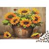 GJDNEAAKL Puzzle 1000 pezzi Girasoli in secchio cartone riciclato per adulti riduce l'ansia decorazione murale e regali puzzle di compleanno 52x38cm