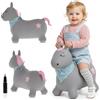 Sun Baby Animale gonfiabile che salta, giocattolo di 1 anno, saltarello per bambini, design ergonomico, cavallo giocattolo, pompa manuale inclusa (Pony marrone)