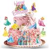 Randomgo 11 Pezzi Decorazioni Torta Compleanno Principessa per Ragazza, Topper Torta Compleanno Principesse, Happy Birthday Decorazioni Torta, Cake Topper per Festa di Compleanno Bambini (A)