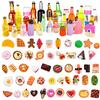 Carreuty 40 mini giocattoli alimentari per bambini, 30 pezzi di cibo e 10 bottiglie in un simpatico gioco di cibo per casa delle bambole fai da te, set di giocattoli da cucina, regalo di compleanno