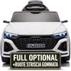 TOYSCAR Auto Macchina Elettrica per Bambini 12V Audi SQ8 e-Tron Sedile Pelle con TAPPETINI Telecomando Cintura di Sicurezza Porte Apribili (Bianco)