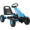AIYAPLAY Gokart a pedali per bambini, sedile regolabile in altezza, ruote EVA, freno, frizione, 3-8 anni, Blu | Aosom Italy