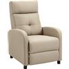 HOMCOM Poltrona relax reclinabile, poggiapiedi estensibile, molle insacchettate, fino a 150 kg, Beige | Aosom Italy
