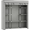 HOMCOM Armadio contenitore appendiabiti in tessuto pieghevole con barra appendiabiti e ripiani, 150 x 43 x 162,5 cm, grigio chiaro | Aosom Italy