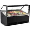 Risto Modello: 110520021363433,Banco vetrina gelati vetri dritti nero 18 gusti refrigerazione ventilata 172x109,5x135h cm -12-22 °C