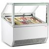 Risto Modello: 110520061343432,Banco vetrina gelati vetri dritti bianco 12 gusti refrigerazione ventilata 120x109,5x135h cm -12-22 °C