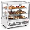 Ristoattrezzature Modello: 983600602332,Vetrina refrigerata da banco 70,2x56,8x68,6h cm vetro dritto 4 lati in vetro bianca 120 lt 0 +12 °C