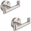 HIRAIDAI Gancio Acciaio Inox Confezione Da 2 Ganci Doppi Per Asciugamani Da Bagno 10,3CM Dietro La Porta Del Wc - Argento