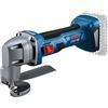 Bosch Professional 18V System Cesoia per lamiera a batteria GSC 18V-16 E (potenza 700 W, diam. impugnatura 156 mm, tecnologia motore brushless, senza batteria/caricabatteria)