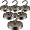 Neosmuk ganci magnetici al neodimio, 40 kg, grigio, 6 pezzi | Ganci magnetici extra forti per armadietti, attrezzatura da officina, tenda da tetto, griglia, appendiabiti