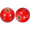 QUARKZMAN 5pz Manopole Sfera Filettate, Manopola Sfera Termoindurente Filettatura Femmina M12 da 40mm Dia Maniglie Sfera Funzionamento Rotondo, Inserto Rame per Maniglia Leva Macchina, Rosso