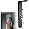 FIVMEN Colonna Doccia Pannello Doccia Multifunzione 4 in 1 in Acciaio Inox 304 con Doccia a Pioggia Doccetta Doccia Idromassaggio Doccia a Cascata, Nero