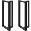 vidaXL Gambe per tavolo da bar a forma di T 2 pz nere 60x35x(110-111) cm in acciaio