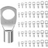 Jiujuda9 Set di 40 capicorda per cavi tubolari SC M6 M8, in rame stagnato, capicorda SC non isolati 6 mm², 10 mm², 16 mm², 25 mm², per cavi di batteria, auto, moto