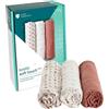 HUSTLE Koala Mussole Neonato Cotone Confezione 3 Pz 80x80cm Idea Regalo Neonati Rosso
