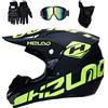 FASXZVM Unisex Integrale Casco da Motocross, con Occhiali Guanti Maschera, Gioventù Capretto Enduro Fuori Strada Moto Casco, MTB ATV BMX Discesa Quad Bicicletta Sporca Schianto Casco, D.O.T Certificato ( Colo