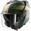 SHARK, Casco Moto Modulare OXO SIKTER Green Chrome Gold GUQ, XL