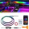 Funmo Illuminazione Interna Auto LED Illuminazione Ambiente Multicolore, Striscia Luminosa Controllabile con Telecomando, Accessori Auto Decorazione Regalo Uomo Donna