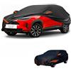 Generico Fatto Su Misura Quattro Stagioni Telo Copriauto Compatibile Con Toyota Yaris Cross Hybride 2020-2026,Protezione solare,impermeabile,Anti-caduta delle foglie,antineve,antipolvere(Black Orange)