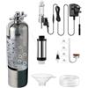 Clscea Generatore di sistema di CO2 per acquario, kit reattore di anidride carbonica in acciaio inossidabile con valvola solenoide regolatore per piante d'acquario (G600S), kit per acquario CO2