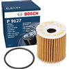 Bosch Filtro Olio per Auto P9127 - Protegge l'olio motore da fuliggine e da particelle metalliche - Offre una lubrificazione efficace del motore