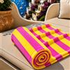 PETTI Artigiani Italiani - Telo Mare Microfibra, Asciugamano Mare o Piscina, Telo per Lettino Spiaggia, Grande 90x180 cm, Righe Giallo Fucsia