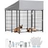 VEVOR Canile Grandi Dimensioni 1,12x1,15x1,25m con Serratura di Sicurezza, Recinto Cani da Esterno con Copertura Impermeabile Anti UV, Gabbia Animali Domestici Resistente Cuccia Cani di Grossa Taglia