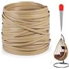 DBREAKS 65 m Rattan Intrecciato in Plastica, PE, Piatto, Strumento di Tessitura, per Riparazione di Mobili da Esterno, Sedie, Cesti da Tavolo (Beige)