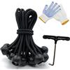 CHAOHAOKE Mini elastici per trampolino, lunghezza 17,8 cm, set da 16 pezzi, con attrezzo di tensione, pezzi di ricambio per piccoli trampolini