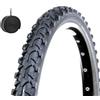 MADICKS Copertone 26x1.95 (50-559) con Camera d'Aria Valvola Italiana - Pneumatico Tassellato per MTB Mountain Bike e City Bike Trekking - Gomma Nera Resistente e Duratura per Bicicletta