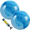 Generico Großer Springball Kinder - 22cm Aufblasbares Hüpfspielzeug Set | PVC Robustes Hüpfspielzeug Für Outdoor, Inklusive Handpumpe Für Sport Schule Fitness Bewegung Garten Geburtstag Lila Blau 2 Stück