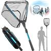 Jiavlyx Retino Da Pesca Telescopico Gommato 90 Cm Per Trote, Pesce Persico E Carpa, Adulti E Bambini, Blu + Nero
