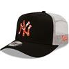 New Era York Yankees MLB Seasonal Infill Black A-Frame Adjustable Trucker cap - One-Size