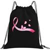 Generic Zaino con Coulisse Breast Cancers Awareness Pink Ribbon Drawstring Backpack Grande capacità Sacca da Palestra Leggero Sportiva Zainetto per Scuola Vacanze Viaggi