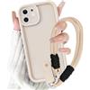 Yirlbey Cover con Braccialetto Telefono Cellulare Cordino per iPhone 11, Morbido Silicone Custodia Staccabile Handyanhänger, Antiurto Case con Tracolla Collana per catena iPhone11 6,1, Bianco