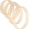 Queta 12 anelli in legno di bambù con motivo floreale in macramè, 12 pezzi, 4 misure, per fai da te, decorazione per matrimonio, decorazione per la decorazione di ghirlanda