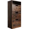 Relaxdays Scarpiera Industriale con 3 Ante, 14 Paia, 140x60x24 cm, Marrone