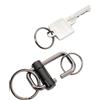 TROIKA 2-Way Key - KR22-09/BK - Key Ring with 3 Key Rings in 2 Sizes - Sliding L