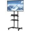 Zerbaco Supporto TV mobile Carrello TV mobile per televisori da 32-70 pollici con rotelle e vassoio